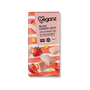 Veganz Schokolade Weiße Erdbeer-Crisp, Bio, 80 g