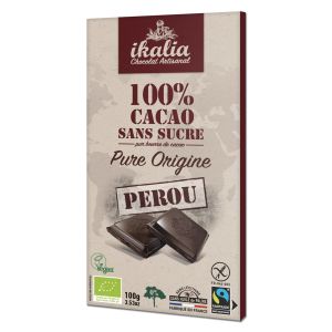 Ikalia Zartbitterschokolade 100 % Kakao Peru Fairtrade,...