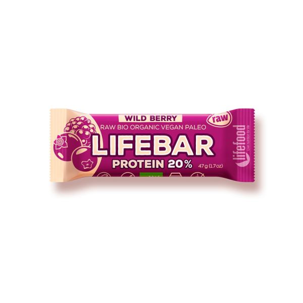 Lifefood Lifebar Protein Wild Berry, Bio, 47 g