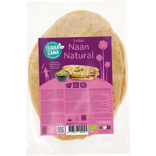 TerraSana Naan Naturell, Bio, 240 g