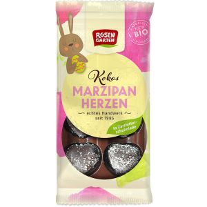 Rosengarten Kokos Marzipan-Herzen, Bio, 65 g