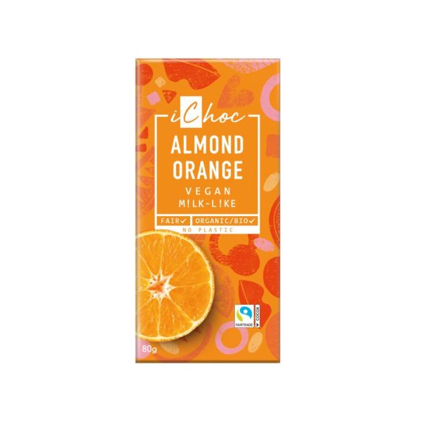 iChoc Almond Orange, Bio, 80 g