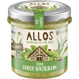 Allos Hofgemüse Ennos Erbse Basilikum, Bio, 135 g