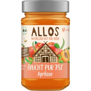 Allos Frucht Pur 75 % Aprikose, Bio, 250 g