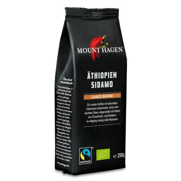 Mount Hagen Äthiopien Sidamo Röstkaffee ganze Bohne, Bio, 250 g