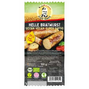 Wheaty KLAUS FEINSTE Helle Bratwurst, Bio, 100 g