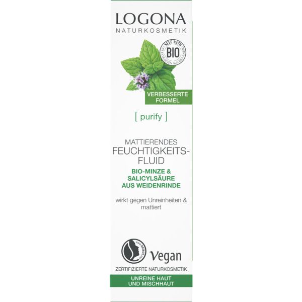 Logona Purify Mattierendes Feuchtigkeitsfluid, 30 ml