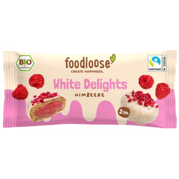 foodloose White Delights Himbeere, Bio, 40 g
