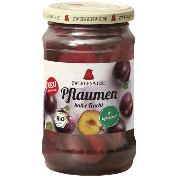 Zwergenwiese Pflaumen halbe Frucht, Bio, 360 g / ATG 180 g
