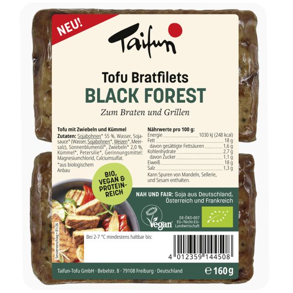 Taifun Tofu Bratfilets Black Forest, Bio, 160 g