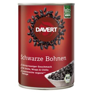 Davert Schwarze Bohnen in der Dose, Bio, 400 g / ATG 240 g
