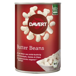 Davert Butter Beans in der Dose, Bio, 400 g / ATG 240 g