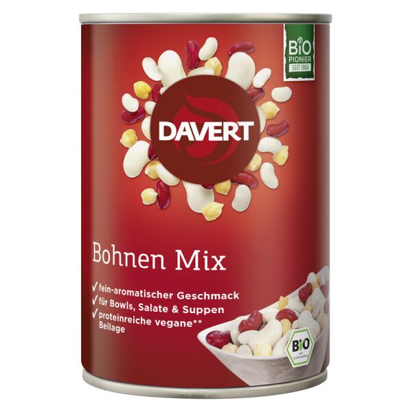 Davert Bohnen-Mix in der Dose, Bio, 400 g / ATG 240 g