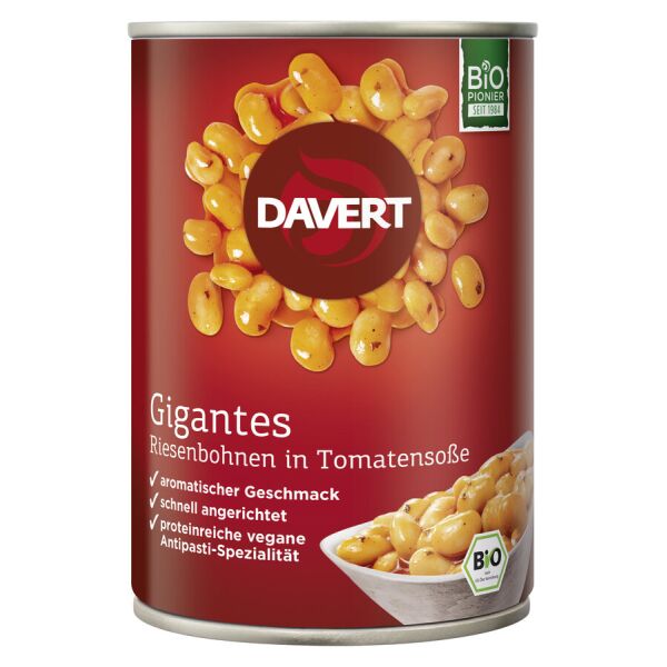 Davert Gigantes Riesenbohnen in Tomatensauce, Bio, 400 g