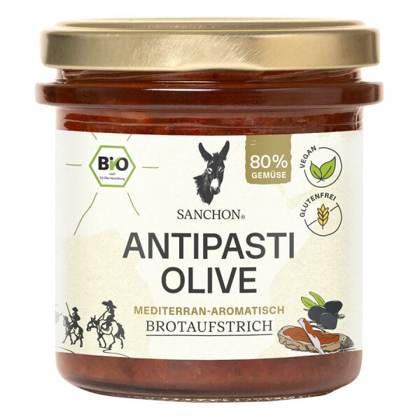Sanchon Brotaufstrich Antipasti Olive, Bio, 150 g