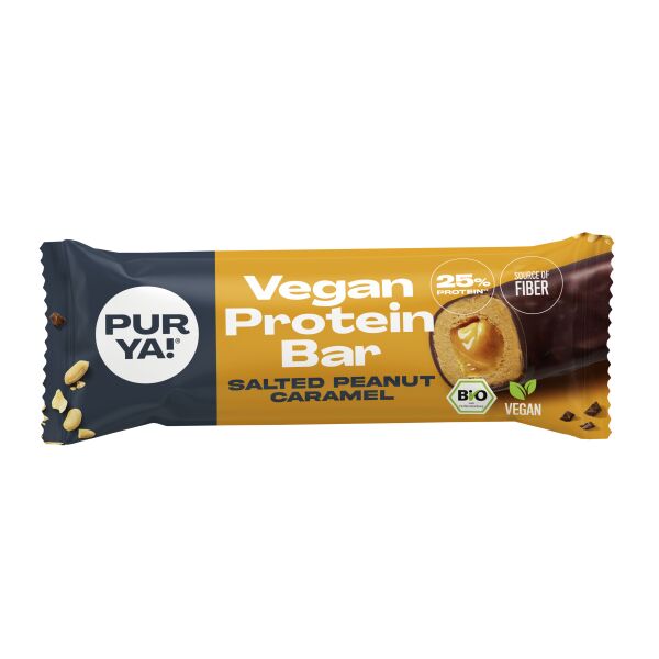 PURYA! Vegan Protein Bar Salted Peanut Caramel, Bio, 45 g